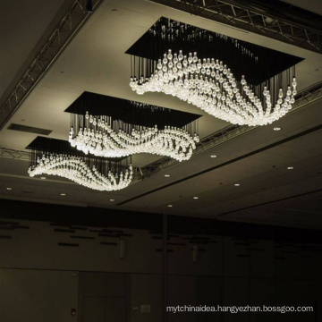 Contemporary Pendant Lamp Hanging Light Crystal Chandeliers Ceiling for Function Room